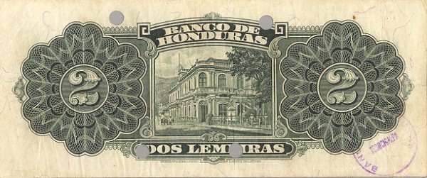 Back of Honduras p35: 2 Lempiras from 1932