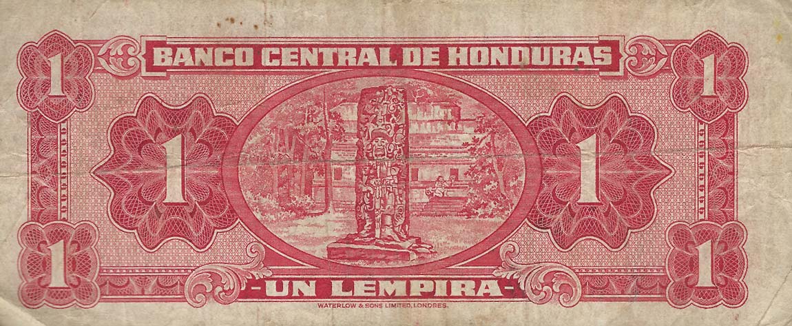 Back of Honduras p45b: 1 Lempira from 1951