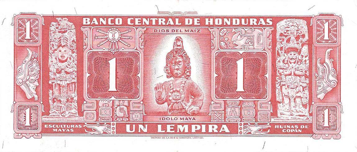 Back of Honduras p54Ab: 1 Lempira from 1965