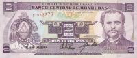 p72a from Honduras: 2 Lempiras from 1993