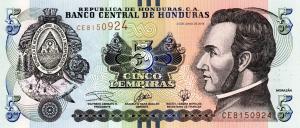 p98d from Honduras: 5 Lempiras from 2019 p98d from Honduras: 5 Lempiras from 2019