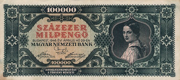Front of Hungary p127: 100000 Milpengo from 1946