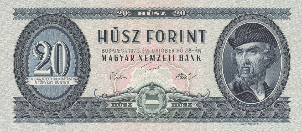Front of Hungary p169f: 20 Forint from 1975
