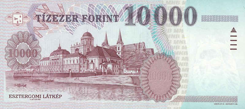 Back of Hungary p183a: 10000 Forint from 1997