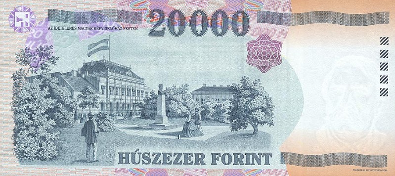 Back of Hungary p184a: 20000 Forint from 1999