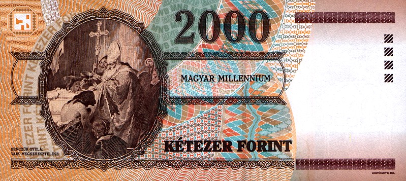 Back of Hungary p186a: 2000 Forint from 2000