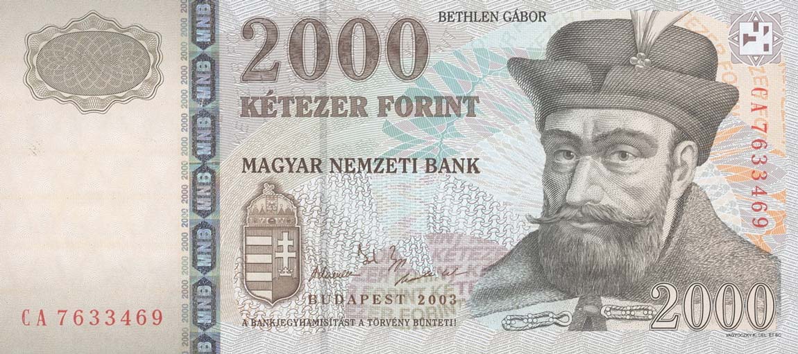 Front of Hungary p190a: 2000 Forint from 2002