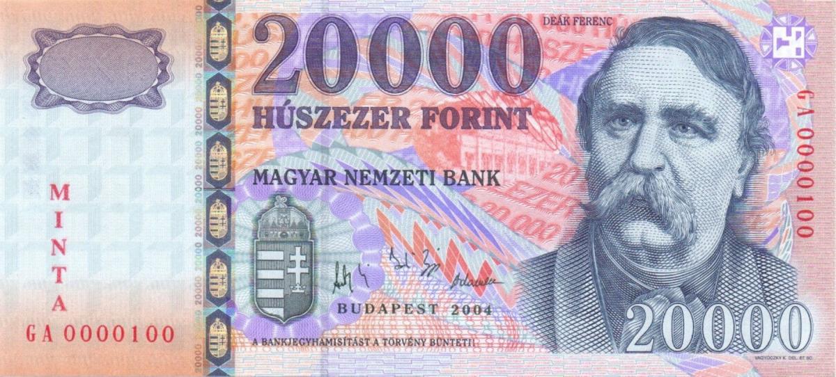Front of Hungary p193s: 20000 Forint from 2004