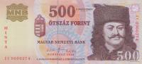 p196s from Hungary: 500 Forint from 2007