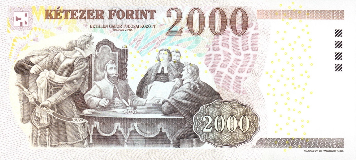 Back of Hungary p198a: 2000 Forint from 2007