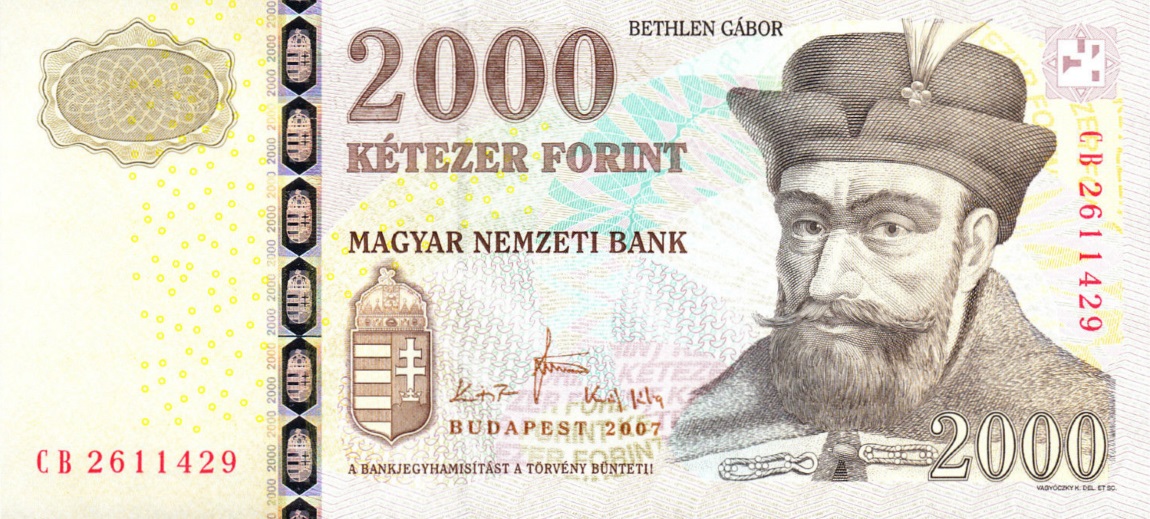 Front of Hungary p198a: 2000 Forint from 2007