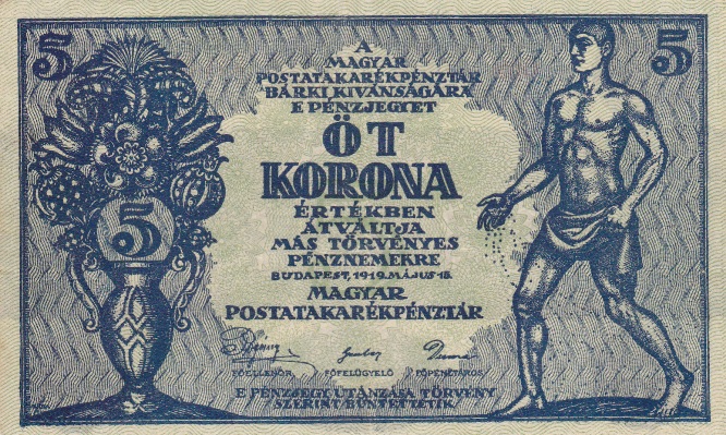 Front of Hungary p35: 5 Korona from 1919