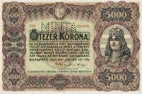 p67s from Hungary: 5000 Korona from 1920
