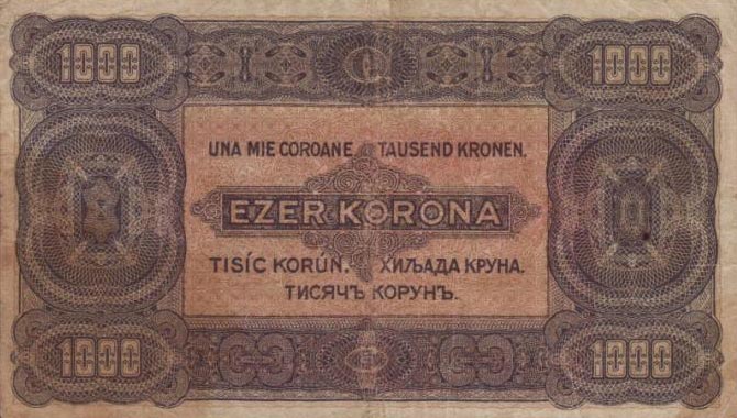 Back of Hungary p75a: 1000 Korona from 1923