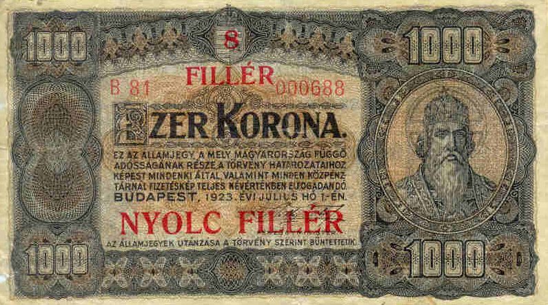Front of Hungary p81b: 8 Filler from 1925