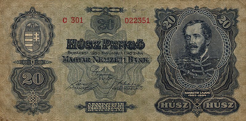 Front of Hungary p97: 20 Pengo from 1930