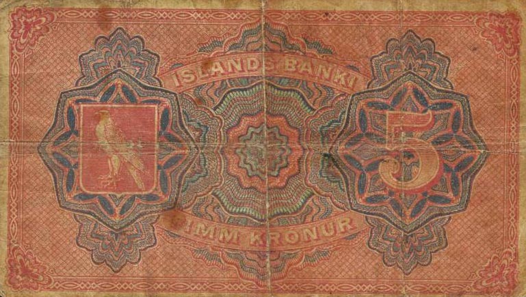 Back of Iceland p10: 5 Kronur from 1904