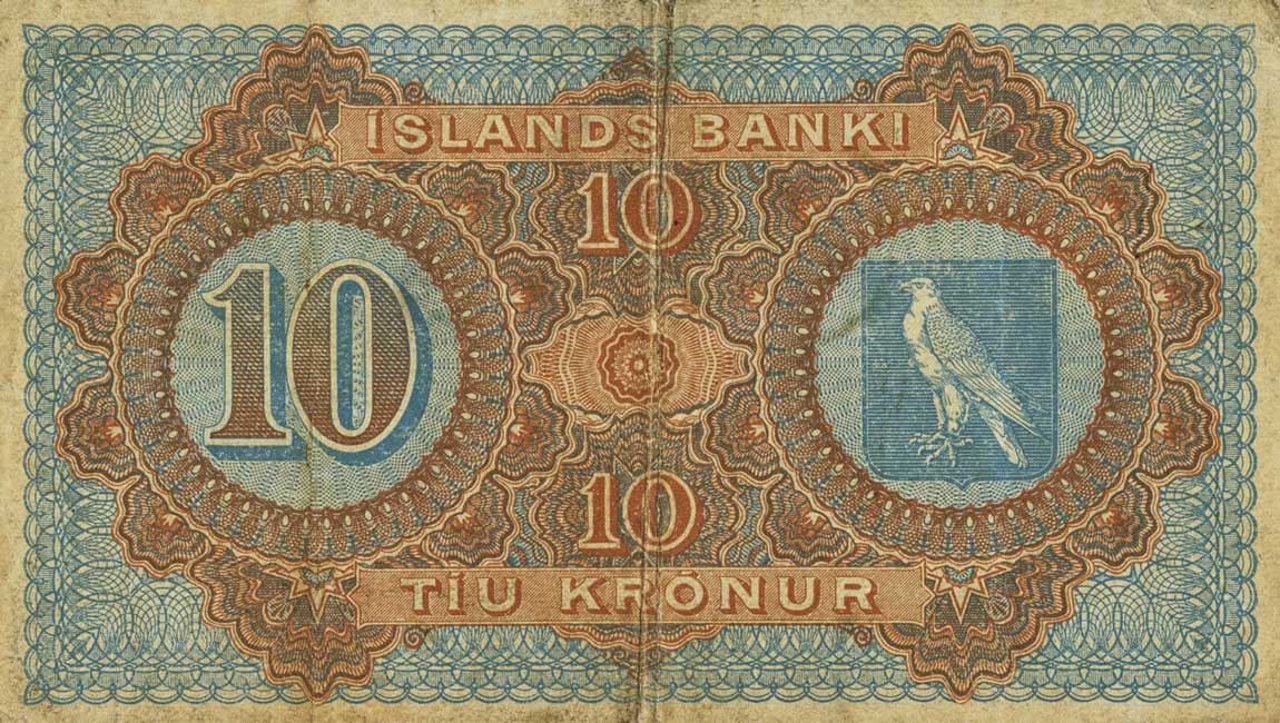 Back of Iceland p16: 10 Kronur from 1920