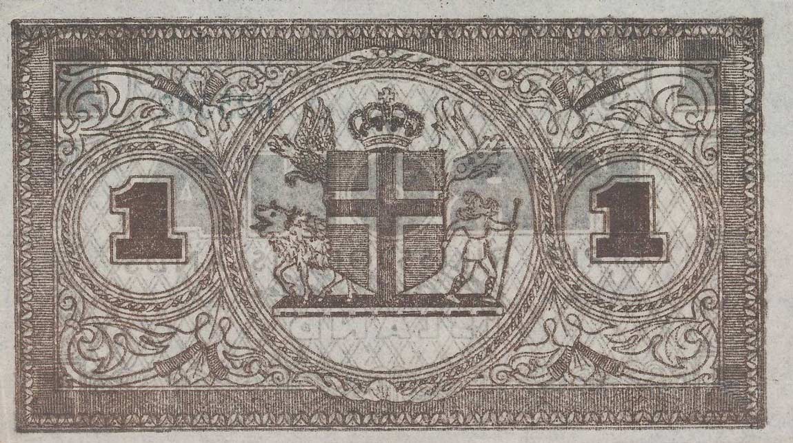 Back of Iceland p22e: 1 Kronur from 1944