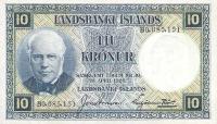 p28c from Iceland: 10 Kronur from 1928
