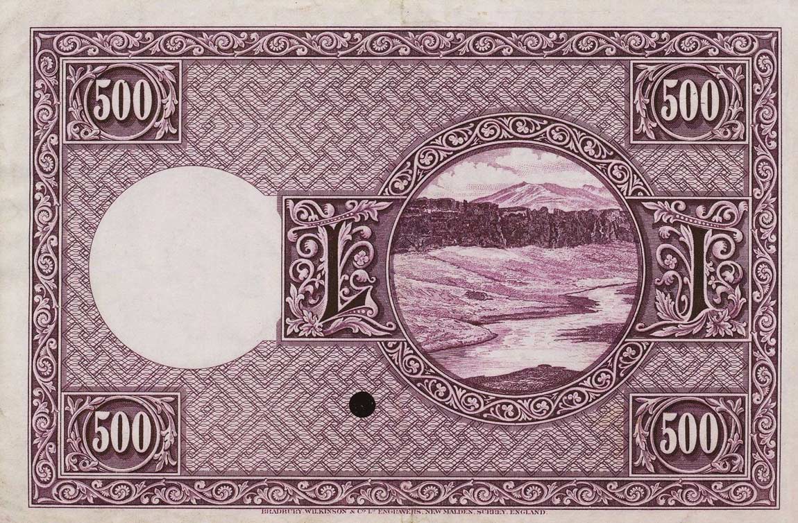 Back of Iceland p31s: 500 Kronur from 1928