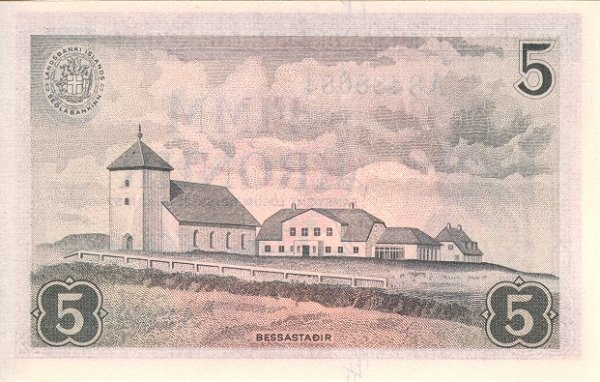 Back of Iceland p37b: 5 Kronur from 1957