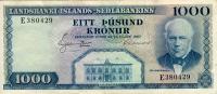 p41a from Iceland: 1000 Kronur from 1957