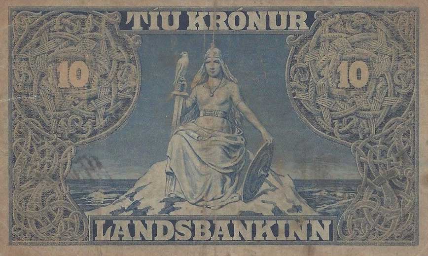 Back of Iceland p5a: 10 Kronur from 1885