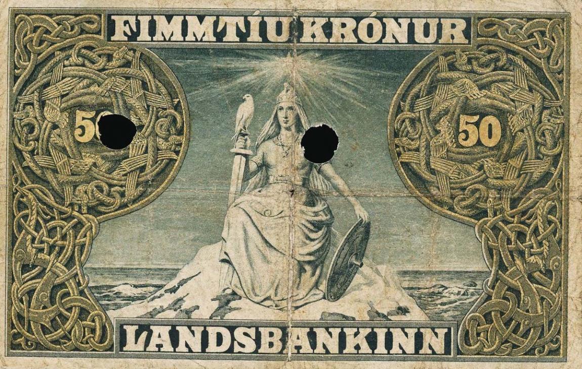 Back of Iceland p6b: 50 Kronur from 1885