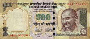 p106a from India: 500 Rupees from 2011