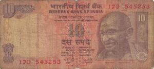 p89r from India: 10 Rupees from 1996