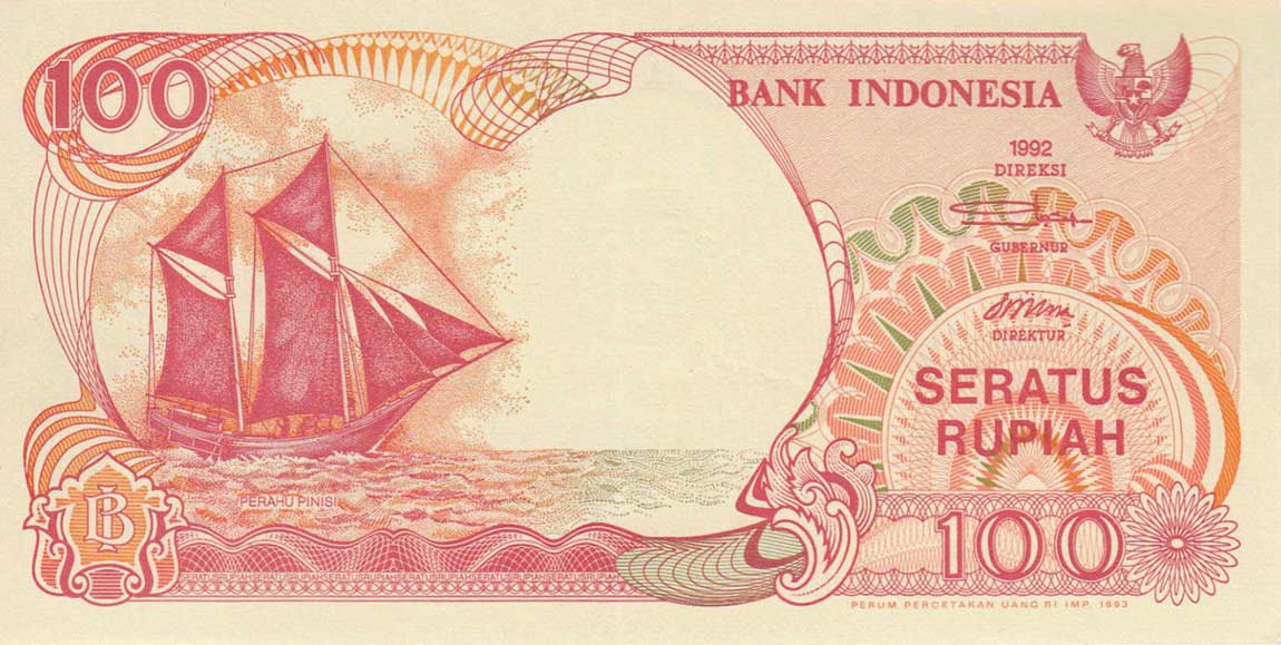 Front of Indonesia p127b: 100 Rupiah from 1993