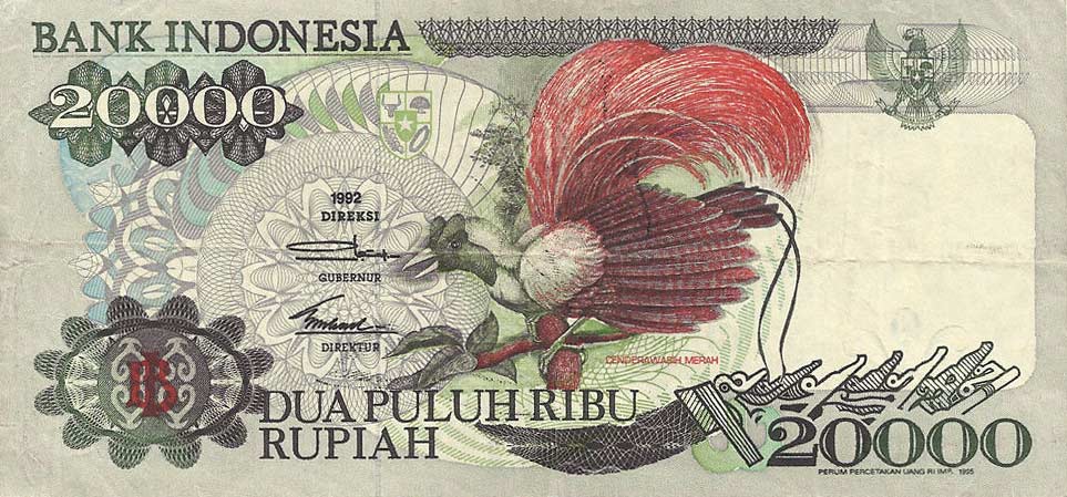 Front of Indonesia p132d: 20000 Rupiah from 1995
