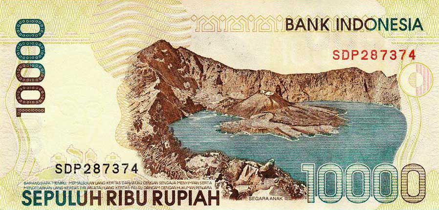 Back of Indonesia p137e: 10000 Rupiah from 2002