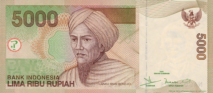 Front of Indonesia p142a: 5000 Rupiah from 2001