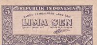 p14 from Indonesia: 5 Sen from 1945