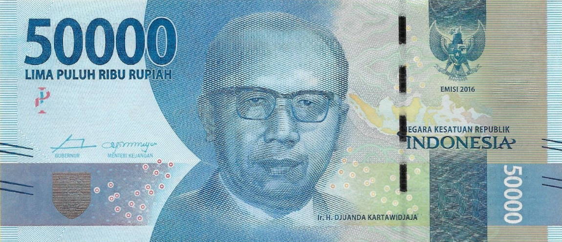 Front of Indonesia p159b: 50000 Rupiah from 2017