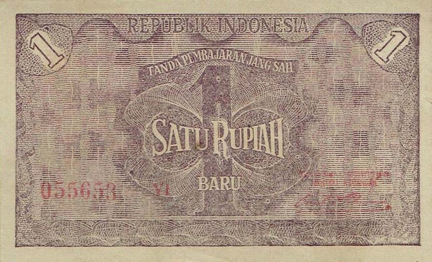 Front of Indonesia p35Da: 1 New Rupiah from 1949