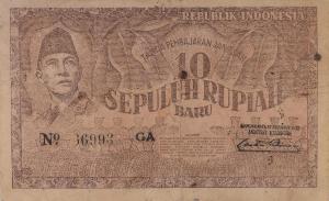 p35Eb from Indonesia: 10 New Rupiah from 1949