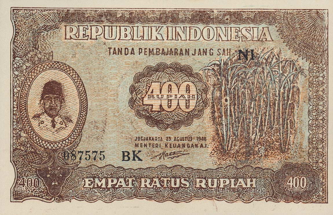 Front of Indonesia p35a: 400 Rupiah from 1948