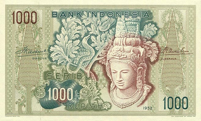 Front of Indonesia p48: 1000 Rupiah from 1952