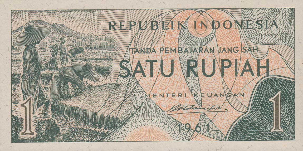 Front of Indonesia p78a: 1 Rupiah from 1961