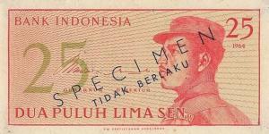 p93s from Indonesia: 25 Sen from 1964