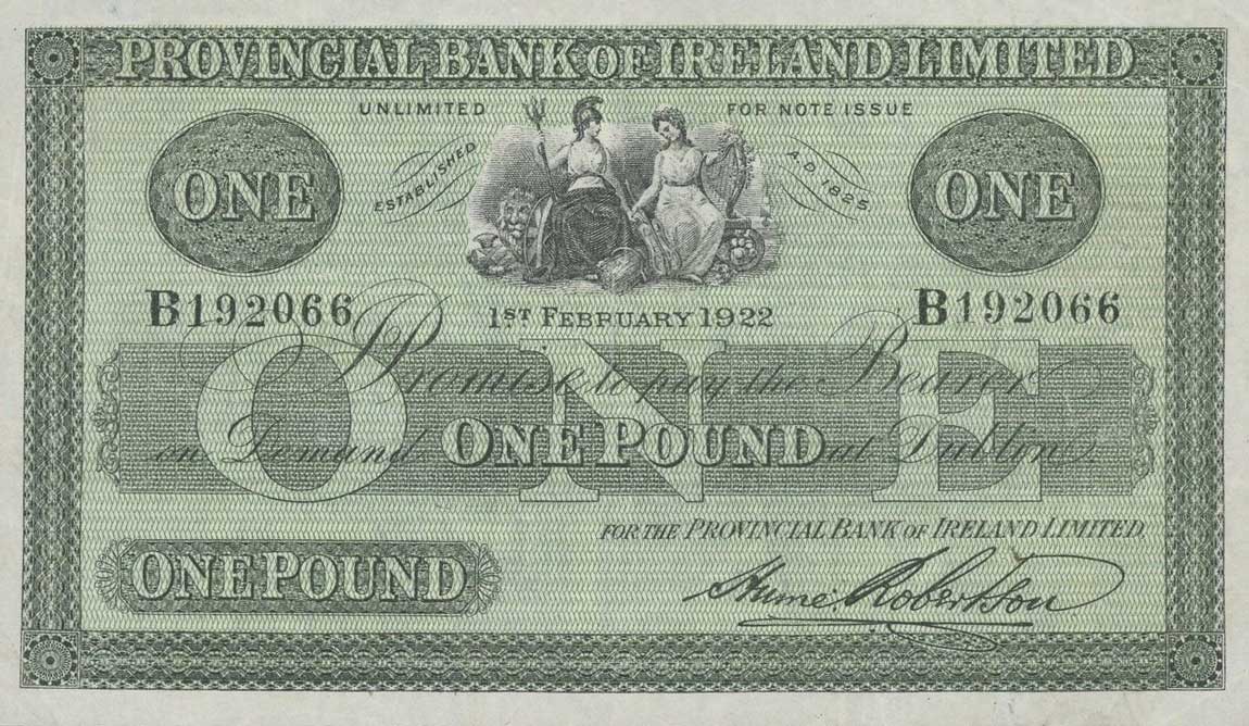 Front of Ireland p345a: 1 Pound from 1919