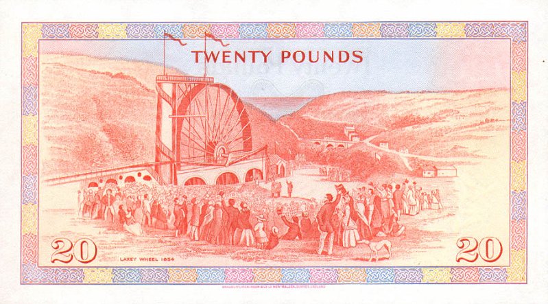 Back of Isle of Man p37a: 20 Pounds from 1979