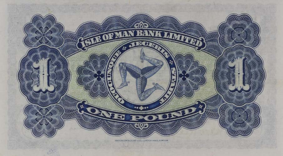 Back of Isle of Man p23c: 1 Pound from 1944