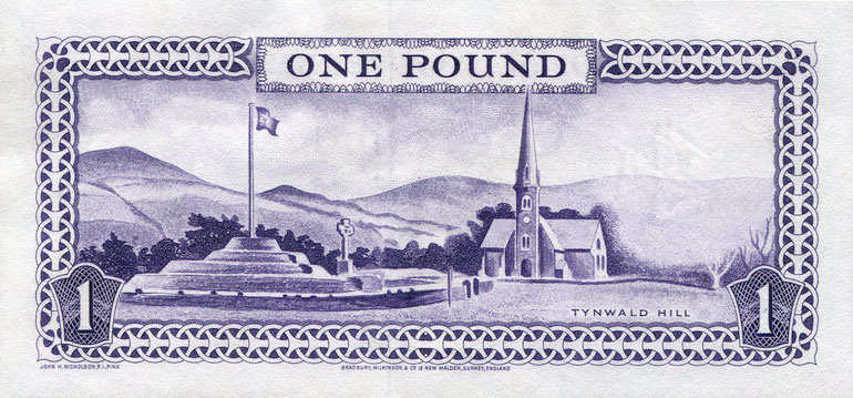 Back of Isle of Man p25a: 1 Pound from 1961