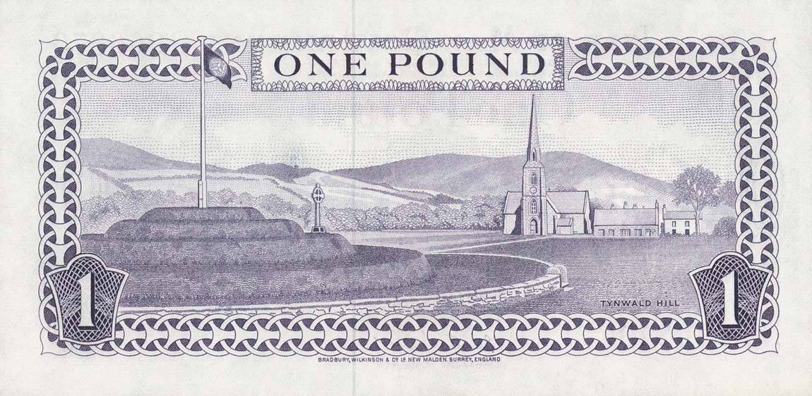 Back of Isle of Man p29e: 1 Pound from 1972