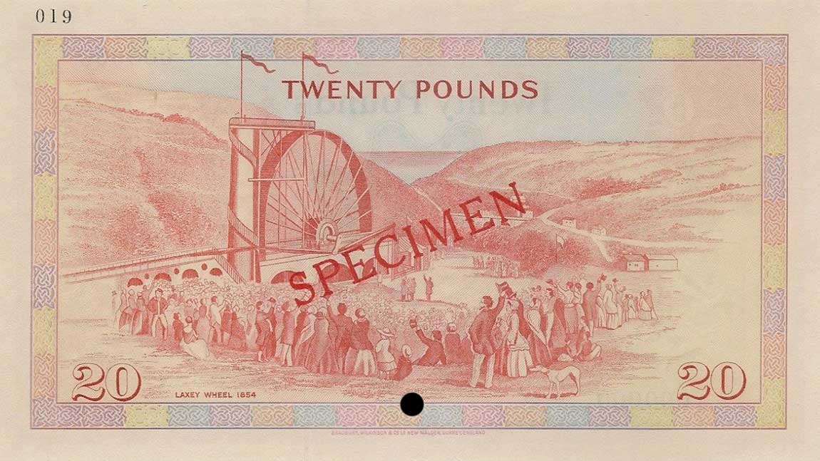 Back of Isle of Man p37s: 20 Pounds from 1979