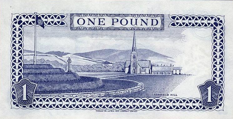 Back of Isle of Man p40c: 1 Pound from 1983